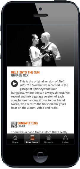Candy Says Liner notes iPhone app